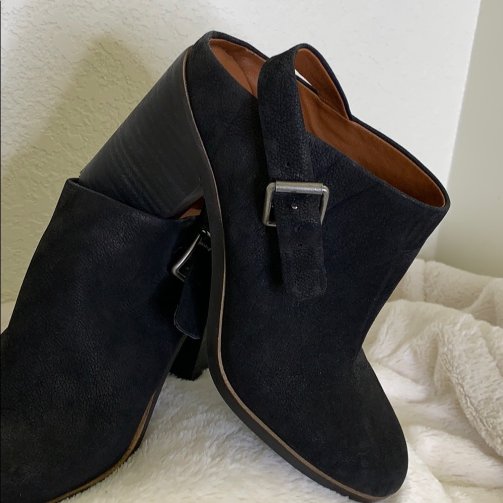 Lucky Brand Slingback Booties Black Suede SZ 9.5M